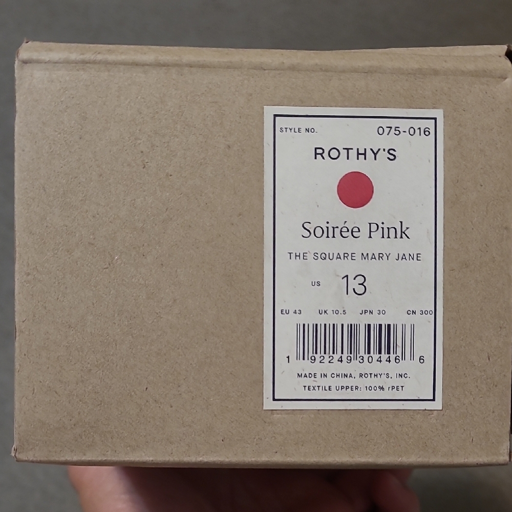 Rothys Soiree Pink Square Mary Jane In Women Size 13